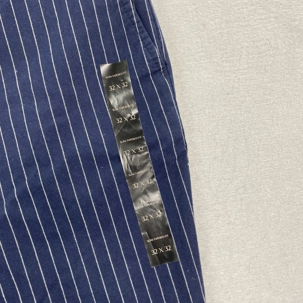 Banana Republic Pants Mens 32x32 Blue Chino Grayson Slim Tapered Fit Striped